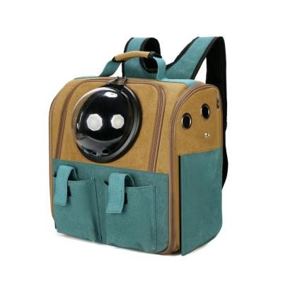 China Viable Foldable Breathable Portable Space Capsule Pet Carrier Backpack Canvas Pet Backpack Carrier Small For Dog Cats for sale