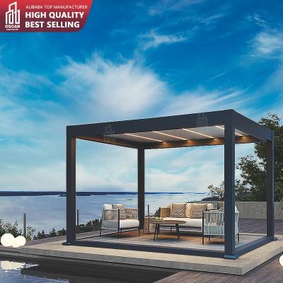 China New Product Standard Size Easily Assembled Backyard Pergolas With Rain Sensor Control Bottom Price for sale