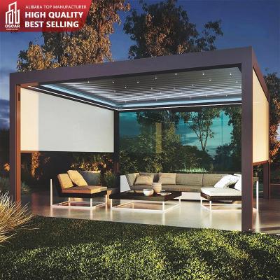 China Easily Assembled Best Selling Fully Automatic Prefab Windproof Pavilions Garden Tent Pergolas for sale