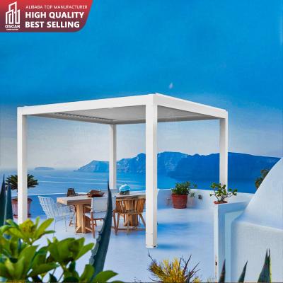 China 2022 New Design Profile Aluminum Electric Shutter Gallery Pavilions Easily Assembled Waterproof Pergola for sale