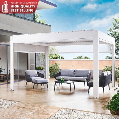 China Best RTS-The China Aluminum Alloy Frame Louvered Roof Backyard Easily Assembled Wall Mounted Pergola With Cheap Price for sale