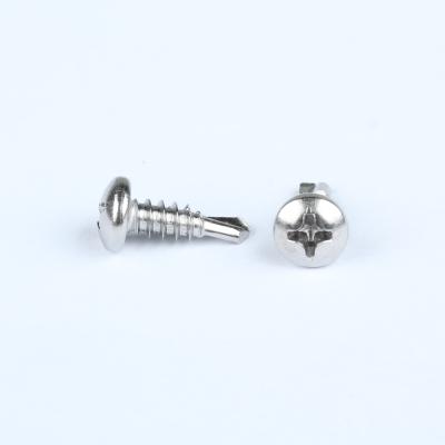 China Pan Head Drilling Screws With Cross Recessed Tapping Thread C1022 Blue White Zinc DIN 7504(N) S.S Passivated ST3.5-ST6.3 for sale