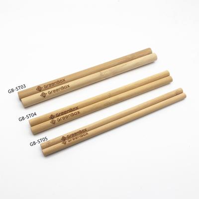 China Eco-friendly Biodegradable 8 mm /10mm/12mm Bamboo Straw Bamboo Drinking Straws Reusable for sale