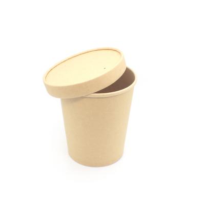 China Disposable Hot Selling Soup Cup Wrapping Paper Biodegradable Disposable Paper Food Container for sale