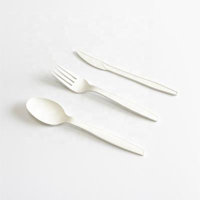 China 8 Inch Disposable Cornstarch Cutlery Biodegradable Disposable Spoon, Fork., Knife Cutlery Set for sale