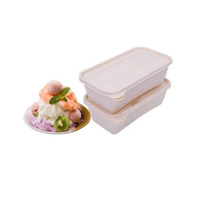 China Hot Selling Biodegradable Rectangle Container Cornstarch Lunch Food Box for sale