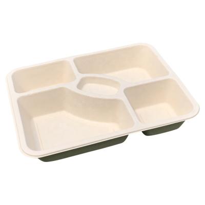 China Factory Manufacture Biodegradable Fiber 5C Eco Friendly Disposable Bamboo Food Tray Various for sale