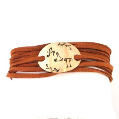 China BOHEMIA Customized Color Monogram Leather Wrap Bracelet Men Women Wrap Bracelet for sale