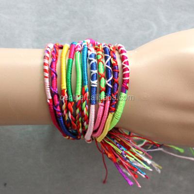 China Wholesale Silk Yarn Braided Colorful Silk Yarn Bracelet Women Weave Silk String Bracelet for sale