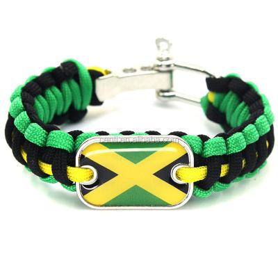 China 2018 Handwoven Charm Zinc Alloy Paracord Country Flag Country Flag +paracord Bracelet +paracord Football Fans Souvenirs for sale