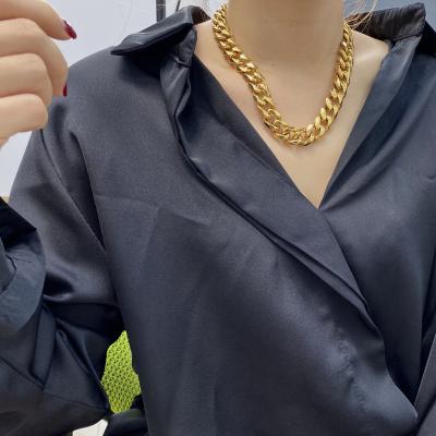 China Wide Cuban Chain Layering Necklace 15mm Thick TRENDY Chunky Chain Necklace Stainless Steel Restrictor Link Chain Miami Cuba Large for sale