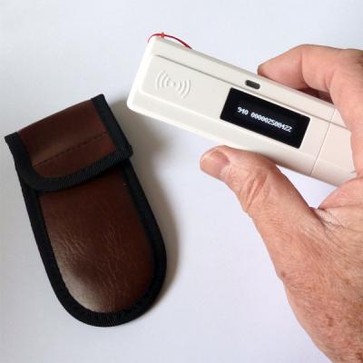 China 134.2KHz RFID Pocket Animal Microchip Scanner With 1.04” LCD Indication for sale