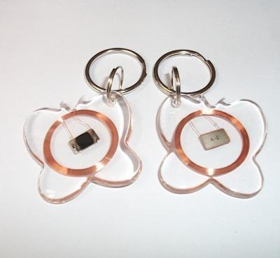 China Durable Crystal Key Fob Tags Passive , Contactless HF RFID Tags For Access Control for sale