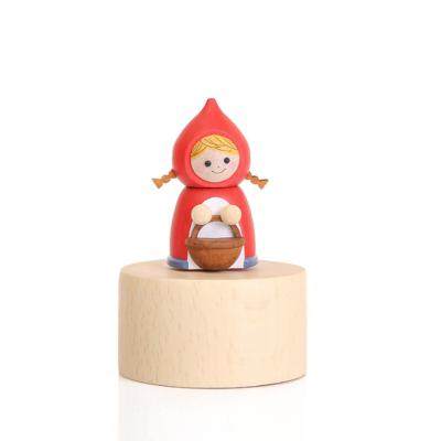 China Wholesale Eco-Friendly Opens Custom Logo Mini Cartoon Rotating Wooden Music Box for sale