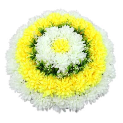 China Environmental Friendly Custom Colors 60cm Chrysanthemum Silk Artificial Sacrifice Funeral Garlands for sale