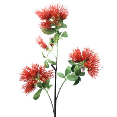 China Outdoor Christmas Handcrafted Home Pincushion Decoration Festival New Zealand Pohutukawa Plastic Flower Pots for sale