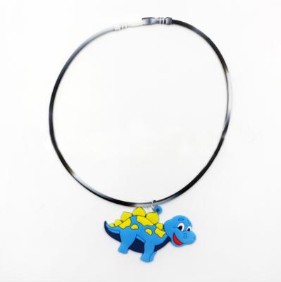 China Wholesale Children's Accessories Silicone Gift PVC Jewelry Dinosaur Charm Eco-friendly/Handmade Necklace for sale