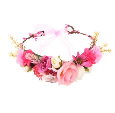 China Eco-friendly Handmade Hawaiian Festival Party Headdress Travel Hair Accessories Flower Headband for sale