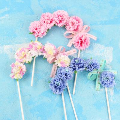 China Flower Arch Decoration Flag Baking Party Supplies Rose Flower Arch Cupcake Cake Topper, Happy Birthday Party Cake Accessory Laser Cut for sale