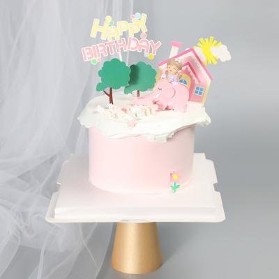 China Kids Forest House Theme Cake Topper Cake Decorating Forest Material Pack New Cake Topper House Tree Flower Party for sale