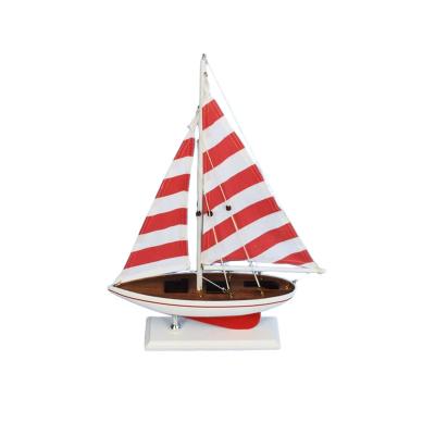 China Rustic Handmade Wooden Europe Boat Decoration Sailing Boat Model Beach Theme Home Decor for sale