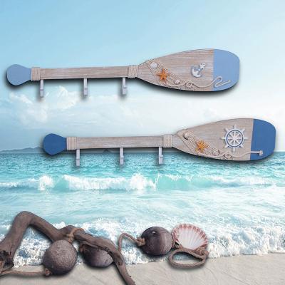 China Home Decor Beach Wooden Pallet With Metal Clothes Hooks Home Office Decor Hooks Rails for sale