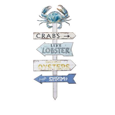 China Europe North America Crab External Cute Decorative Gift Items Door MDF Beach Plaque Hanging Multiple Plaque for sale