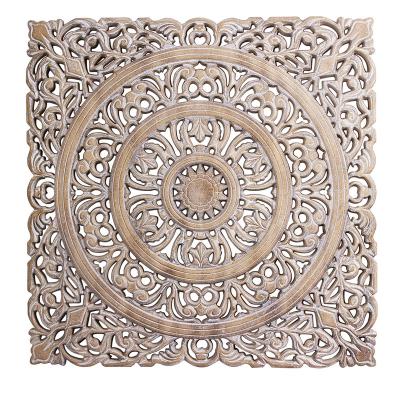 China Europe Wooden Antique MDF Carving Handmade Home Decorative Large Size Wall Hanging Plaque for sale