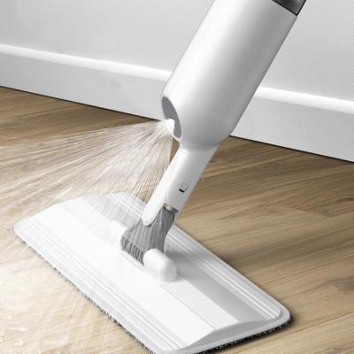 China Sustainable Best Quality White Card Automatic Spray Water Floor MopFlat Floor Mist Swob Household Wash Bathroom Tool Scrape Cleaning for sale