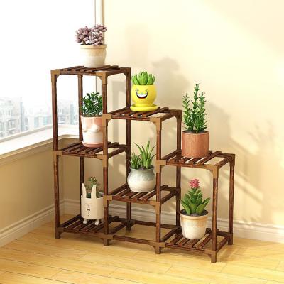 China Modern Multi Tiered Wooden Tiered Eucalyptus Plant Stand Wholesale Price Wholesale Price Solid Flower Pot Stand for sale