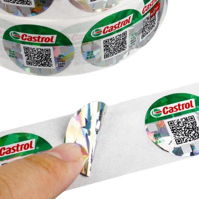 China Anticounterfeit Factory Customized Tamper Sticker Unique Anticounterfeit Security QR Code Label With Visible Laser for sale