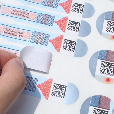 Cina Digital Roll Or QR Sheet Anti-Counterfeit Code With Serial Number Sticker in vendita