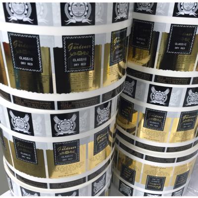 China Waterproof Foil Stamp Gold Printing Wine Hot Label for sale