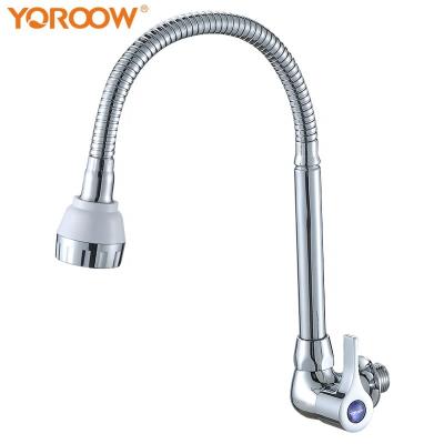 China Thermostatic Faucets Fujian Supplier Polishing Cold Water Flexible Hose Kitchen Faucet Zinc Plated Body Wall Mounted Kitchen Faucet for sale