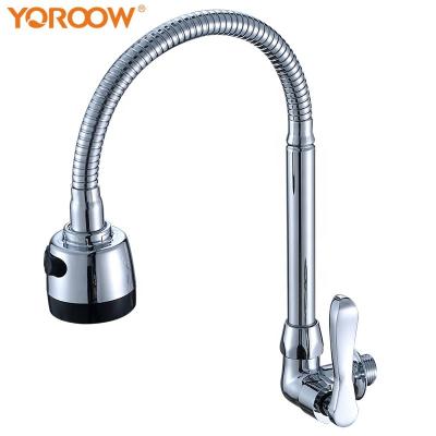 China Faucets China Thermostatic Faucet Supplier Polished Outdoor Flexible Hose Cold Water Single Pull Out Kitchen Faucet Wall Mounted Kitchen Sink Faucet for sale