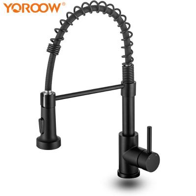 China Thermostatic Faucets Zinc Body Pull Out Kitchen Sink Faucets With Pull Down Sprayer Deck Mounted Black Outdoor Kitchen Faucet Mixer for sale