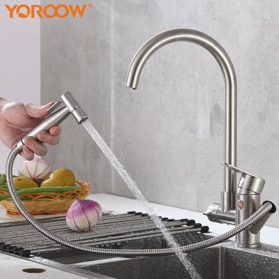 China China Faucets Good Quality 304 Thermostatic SUS Faucet Cold And Hot Water Tap 304 Stainless Steel Kitchen Faucets Mixer With Pull Out Spout for sale