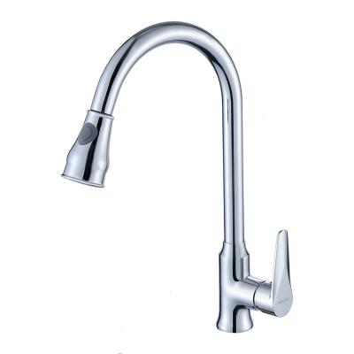 China YOROOW Factory Supply CLASSIC Deck Mounted Single Handle Pull Out Brass Spray Kitchen Faucet Mixer Tap for sale