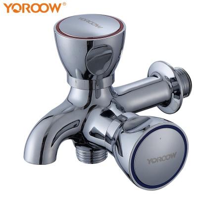 China 2 Way China Factory Faucet China Factory Single Handle Bibcock Modern Wall Mounted Round Body Zinc Double Handles Quick Open Faucet for sale