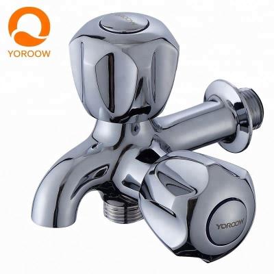 China Good quality new design modern washing machine used zinc cross to handle faucet exterior chromed double bibcock for sale