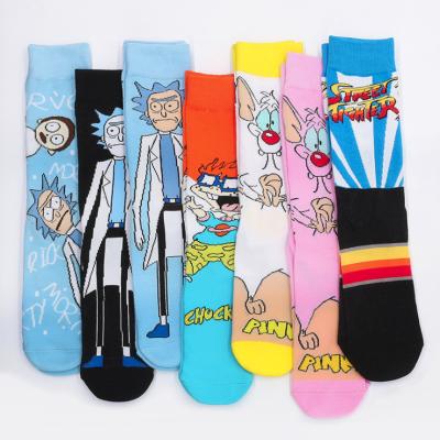 China Wholesale QUICK DRY custom design men's long crew crazy casual socks funny custom cartoon fun for sale