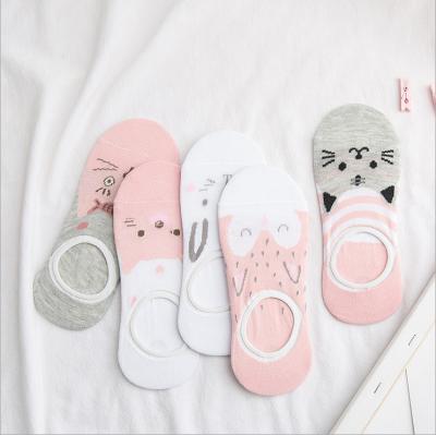 China Anti-Foul Spring Women Invisible Cotton No Show Low Cut Animal Lady Socks for sale