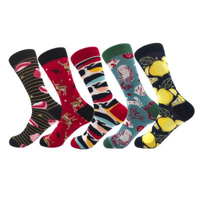 China Fashion Anti-Fault Colorful Wholesale Crazy Cotton Happy Men's Crew Socks for sale