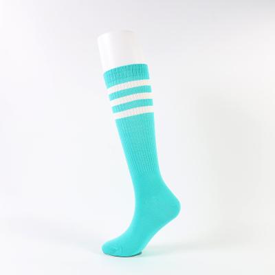 China 2021 New Women's Sporty Japanese Colorful Striped Teen Girl's Uniform Tube Socks Knee High Socks for sale