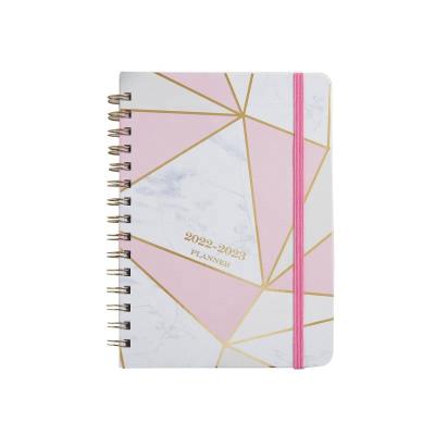 China New 2022 New 2022 Monthly Weekly Daily Planner Fancy Cover Spiral Notebook Gold Spiral Hard Planner Printing Weekly Diary with Bandage Diary Notebook Organizer for sale