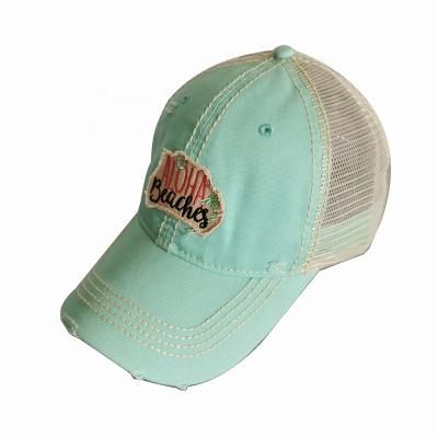 China COMMON Customized Coated Washed Mesh Cap for sale