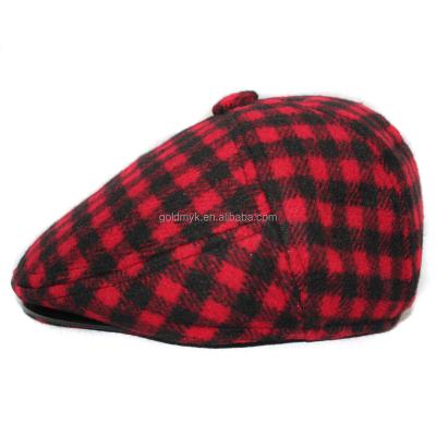 China COMMON platypus flat hat fashion plaid unisex ivy caps men's ivy hats for winter for sale