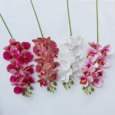 China Bulk Real Latex Fabric Artificial Flowers Large Orchids Feel Phalaenopsis Flowers For Wedding Party Home Office Party Decoration for sale