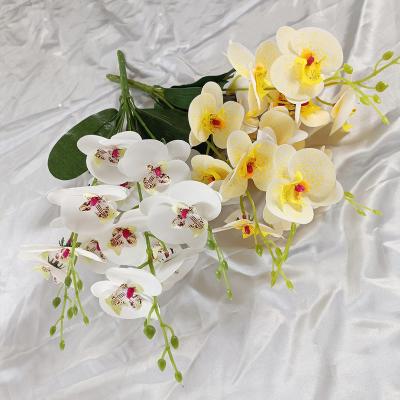 China Latex Plastic Real Touch Plants 45cm Artificial Phalaenopsis Orchid Leaves For Home Garden Bonsai Decor for sale