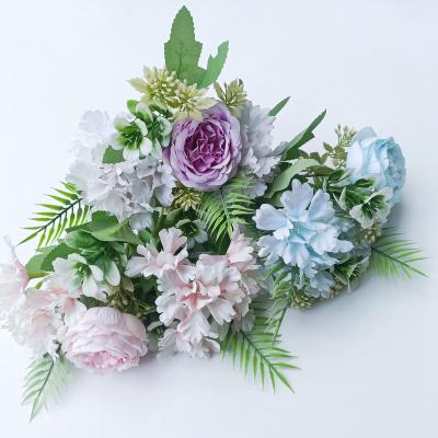 China Wholesale High Quality Silk Bouquets Large Decorative Head Artificial Peony Silk Flower For Wedding Decoration for sale